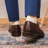 Marco Di Milano John Men's Shoes Exotic Caiman Crocodile / Woven Leather Dress Oxfords 29 JOHN_CAIMAN FUSCUS_BLACK_8.5  - from alligatorwarehouse.com