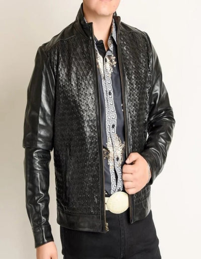 Original Hand-Braided Fine Black Leather Jacket 1   - from alligatorwarehouse.com