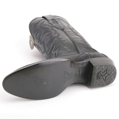 Los Altos Men's Black Exotic Stingray Round Toe Boots 3   - from alligatorwarehouse.com