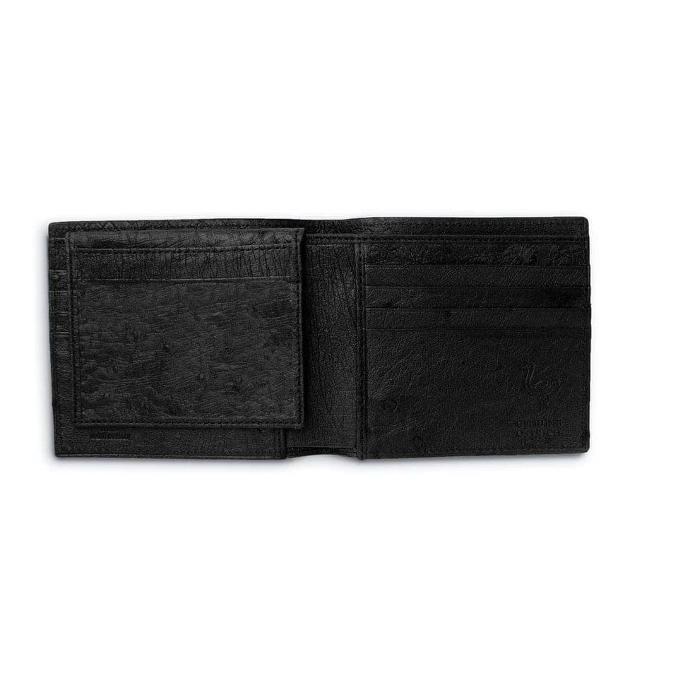 Ferrini Full Quill Ostrich Billfold Black 2 AABF-BL  - from alligatorwarehouse.com