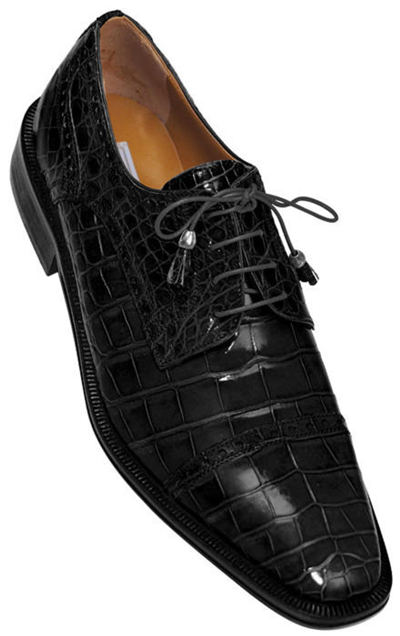 Mens Black Gator Exotic Ferrini Shoes