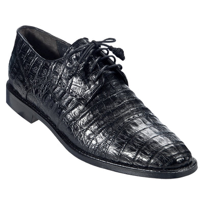 Los Altos Oxford Black Genuine Caiman Crocodile Shoes 1   - from alligatorwarehouse.com