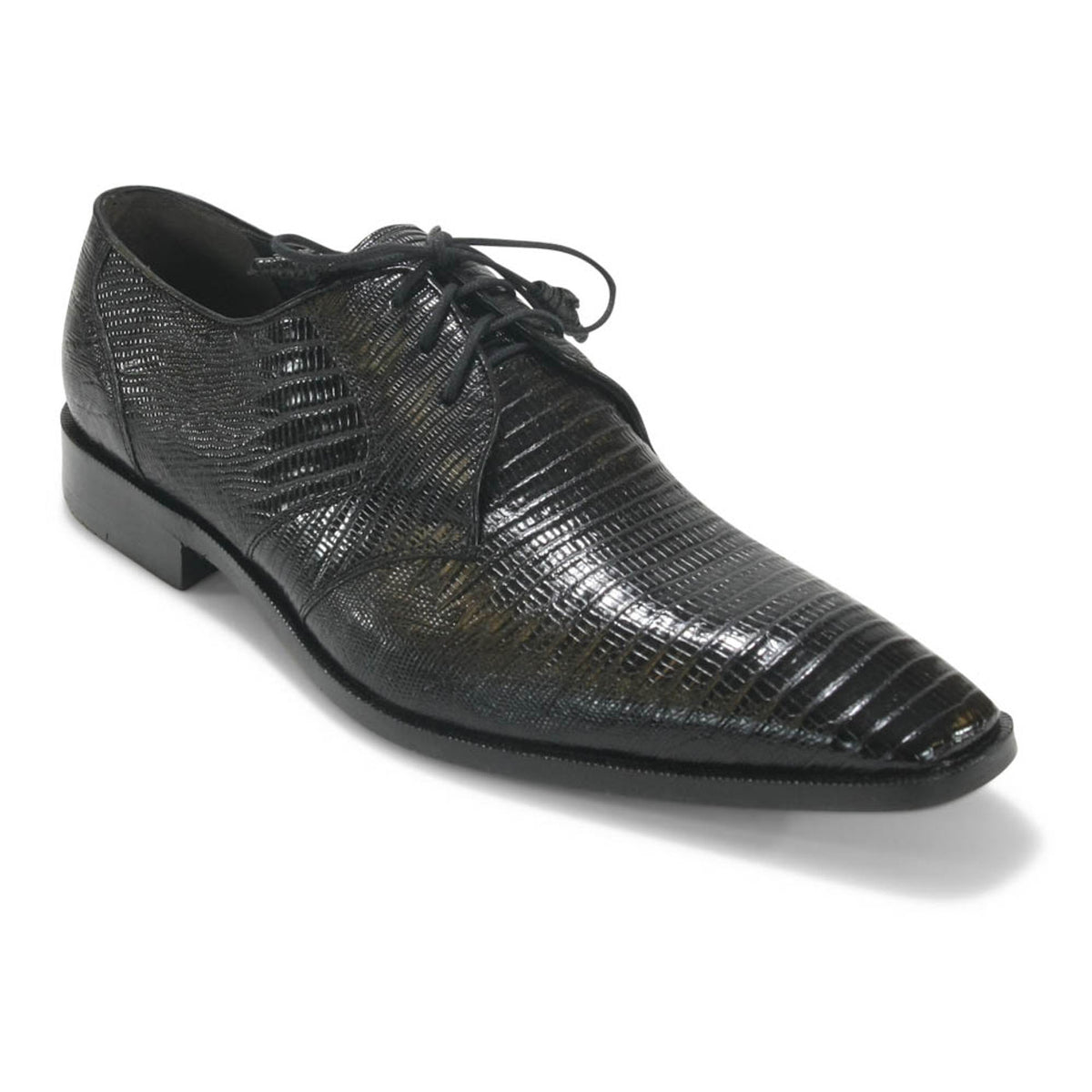 Los Altos Oxford Black Genuine Teju Lizard Shoes