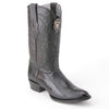 Los Altos Men's Black Genuine Ostrich Leg Round Toe Boots 3   - from alligatorwarehouse.com