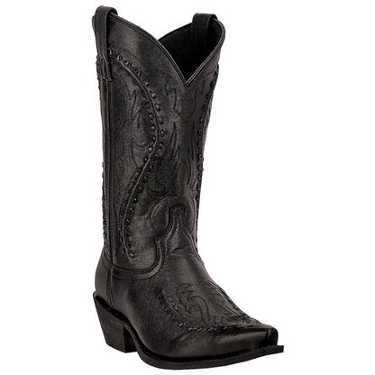 Laredo Laramie Black Genuine Leather Men's Western Boots