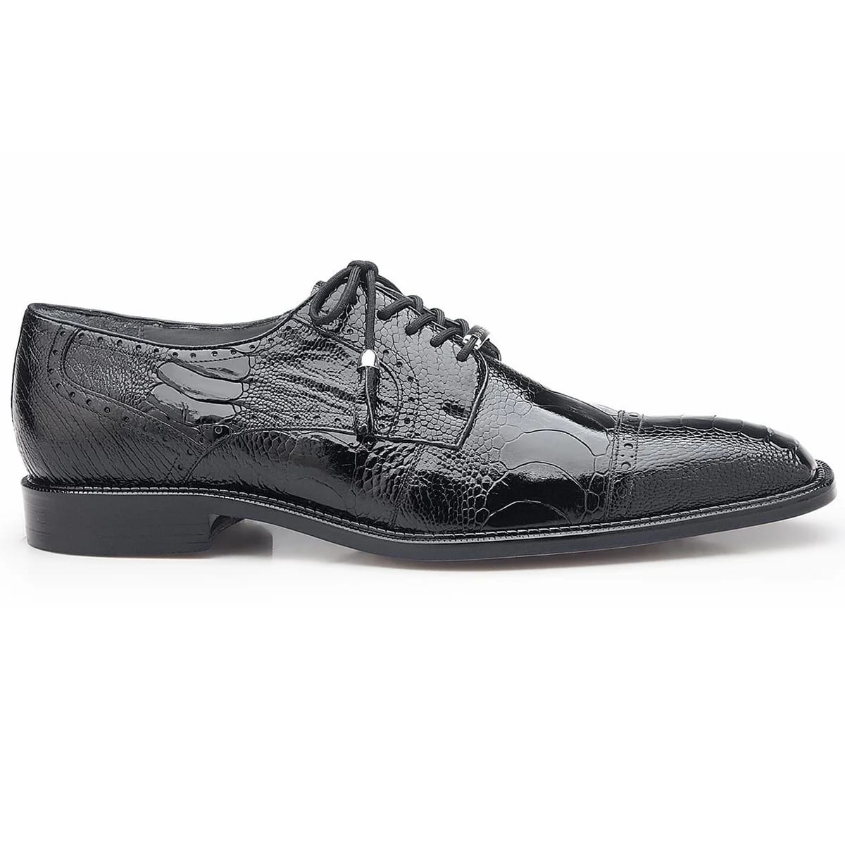 Belvedere Batta Men's Black Genuine Ostrich Oxfords 2 MEN 14006 BLACK-M-09.5  - from alligatorwarehouse.com