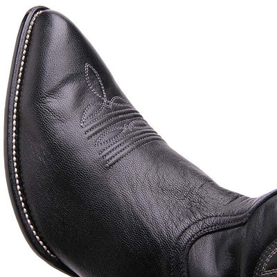 Los Altos Men's Black Goat Leather J Toe Boots 4   - from alligatorwarehouse.com
