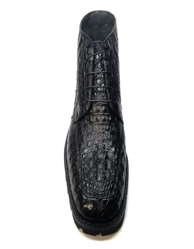 Los Altos Black Hornback Crocodile Ankle Boots 4   - from alligatorwarehouse.com