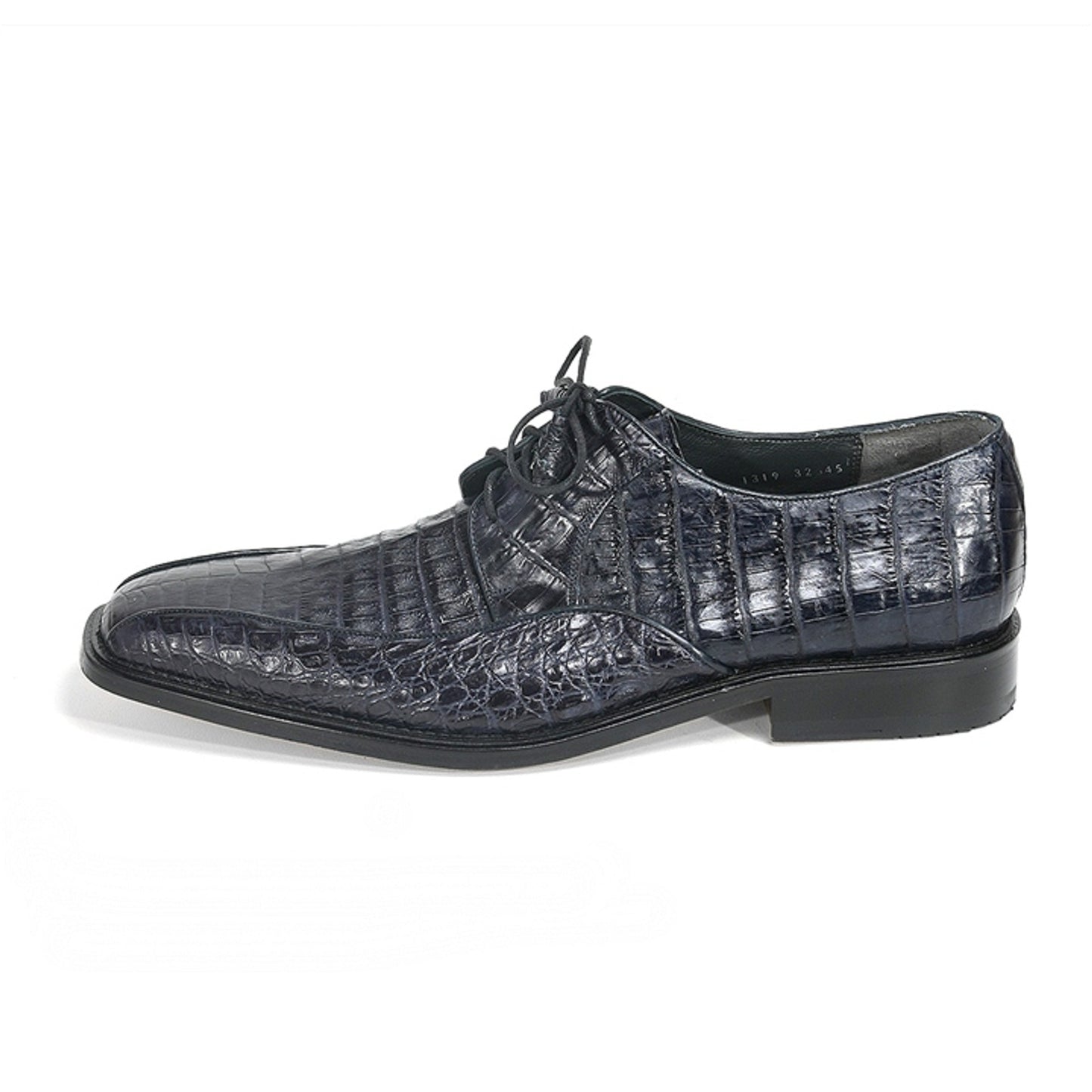 Los Altos Black Genuine Caiman Belly Lace-Up Genuine Oxford Shoes