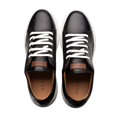 Men’s Black Leather Sneakers By Mezlan Made In Spain Brand 4   - from alligatorwarehouse.com