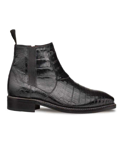 Mezlan Blackmore Black Genuine Crocodile Plain Toe Mens Boot 5   - from alligatorwarehouse.com