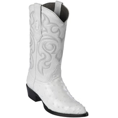 J Toe Cowboy Boots - J Toe Western Boots - Los Altos Boots - Mens Dress Cowboy Boot - Low Priced White Eel J-Toe Boots - in White