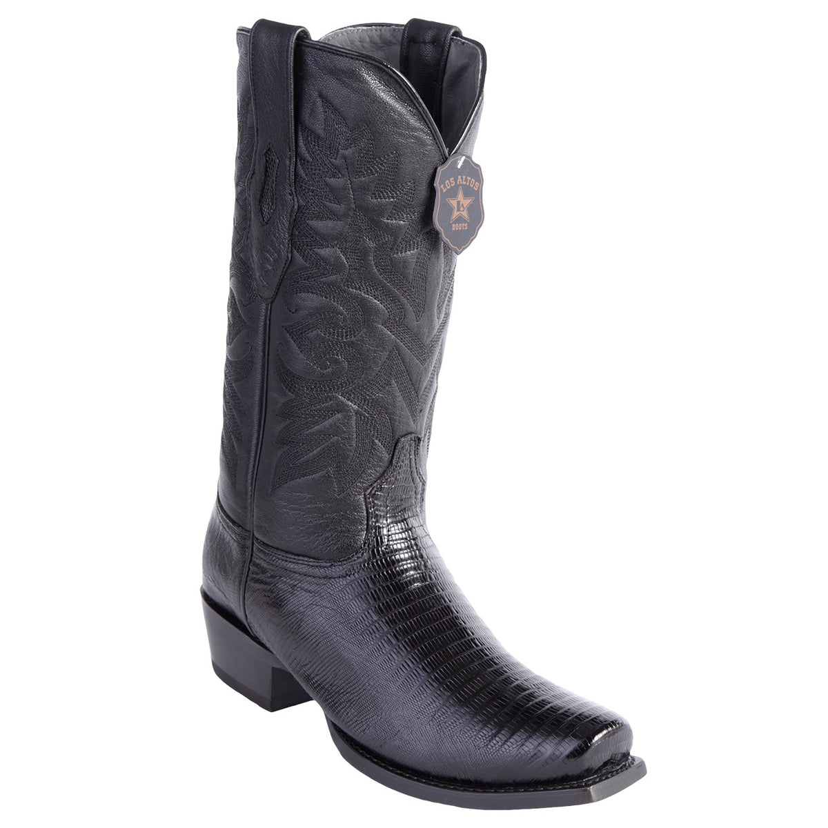 Los Altos Exotic Black Teju Lizard Boots