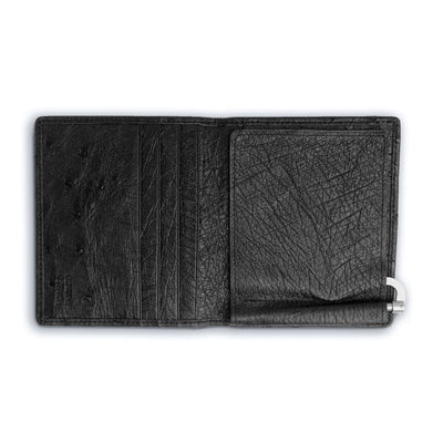 Ferrini Full Quill Ostrich Money Clip Black 2 AAHP-BL  - from alligatorwarehouse.com