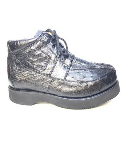 Los Altos Black Ostrich Quill Sneakers 2   - from alligatorwarehouse.com