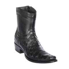 Los Altos Black Ostrich Low Shaft European Square Toe Men’s Boot