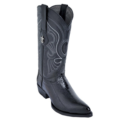 Los Altos Men's Black Ostrich Leg Boots 2   - from alligatorwarehouse.com