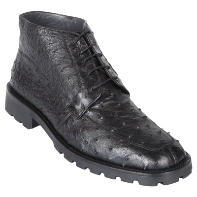 Los Altos Demi Black Genuine Ostrich Leather Skin Boots 1   - from alligatorwarehouse.com