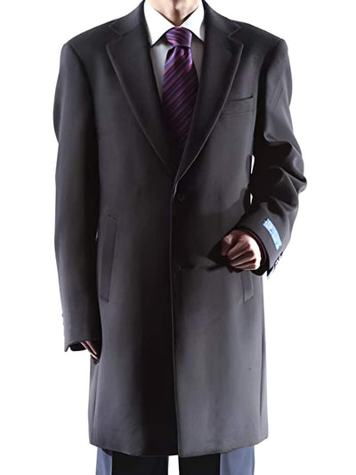 Men's Caravelli Two Button 3/4 Length Black Long men's Car Coat Dress Topcoat - Winter coat 1   - from alligatorwarehouse.com