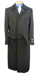 Aero Dark color black Full Length Wool fabric Blend Long men's Dress Topcoat - Winter coat men's Overcoat