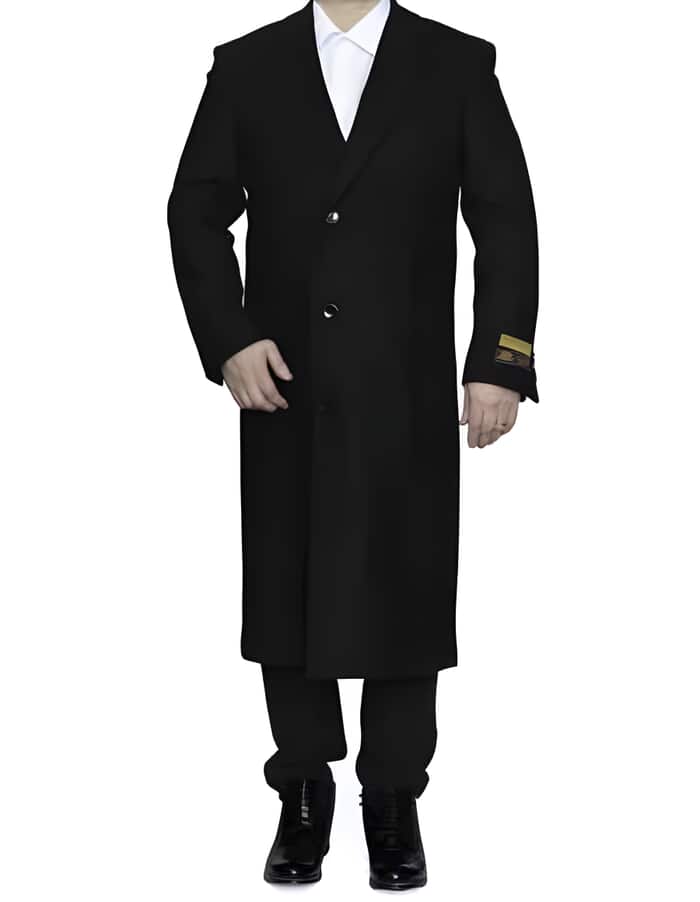 3 Button Black Ankle length Wool Dress Top Coat/Overcoat | Winter men's Topcoat Sale