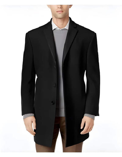 Wool men's Car Coat Mid Length Three quarter length coat Black Long Jacket 1   - from alligatorwarehouse.com