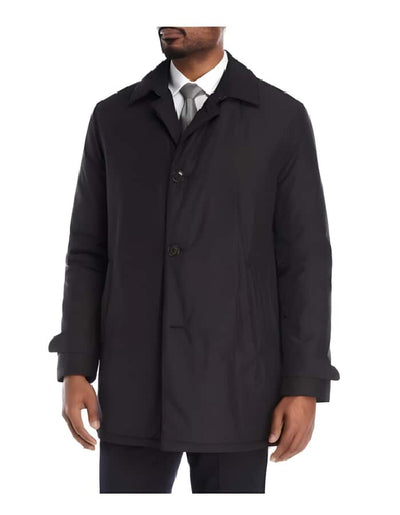 Lerner ~ Edgar Big And Tall Trench Coat Black ~ Rain Coat 36 Inch Length Dress Coat Priced Available In Big & Tall Sizes 1   - from alligatorwarehouse.com