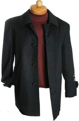 3 Quarter Dark color black Wool fabric Jacket - men's Overcoat