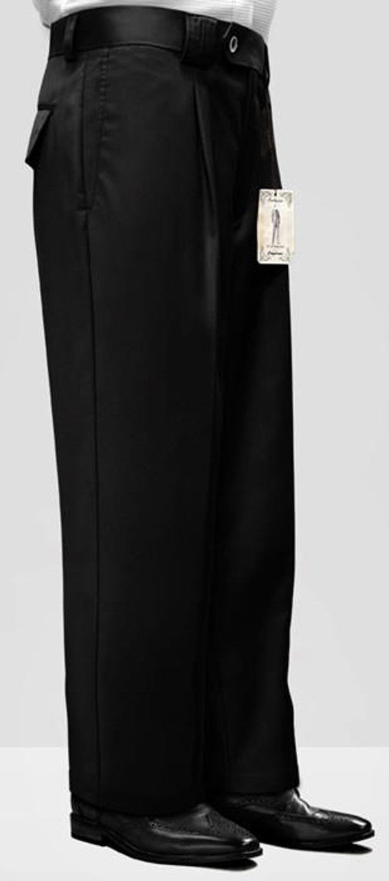 Statement Mens Wool Black Wide Leg Pants