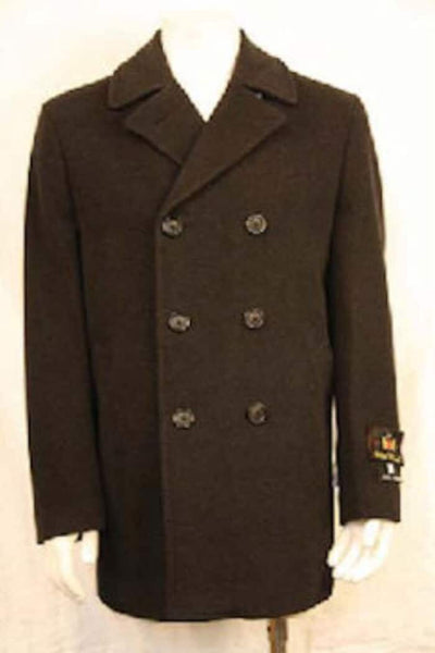 Double Breasted Designer men's Wool Peacoat Sale Dark color black 1   - from alligatorwarehouse.com