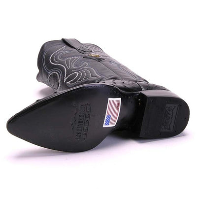 Los Altos Men's Black Genuine Full Quill Ostrich Boots 2   - from alligatorwarehouse.com