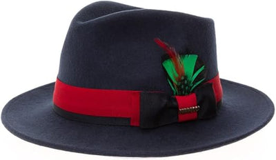 Grayson Fedora Crushable 100% Australian Wool Traveler Two Tone Navy Red Hat 1   - from alligatorwarehouse.com