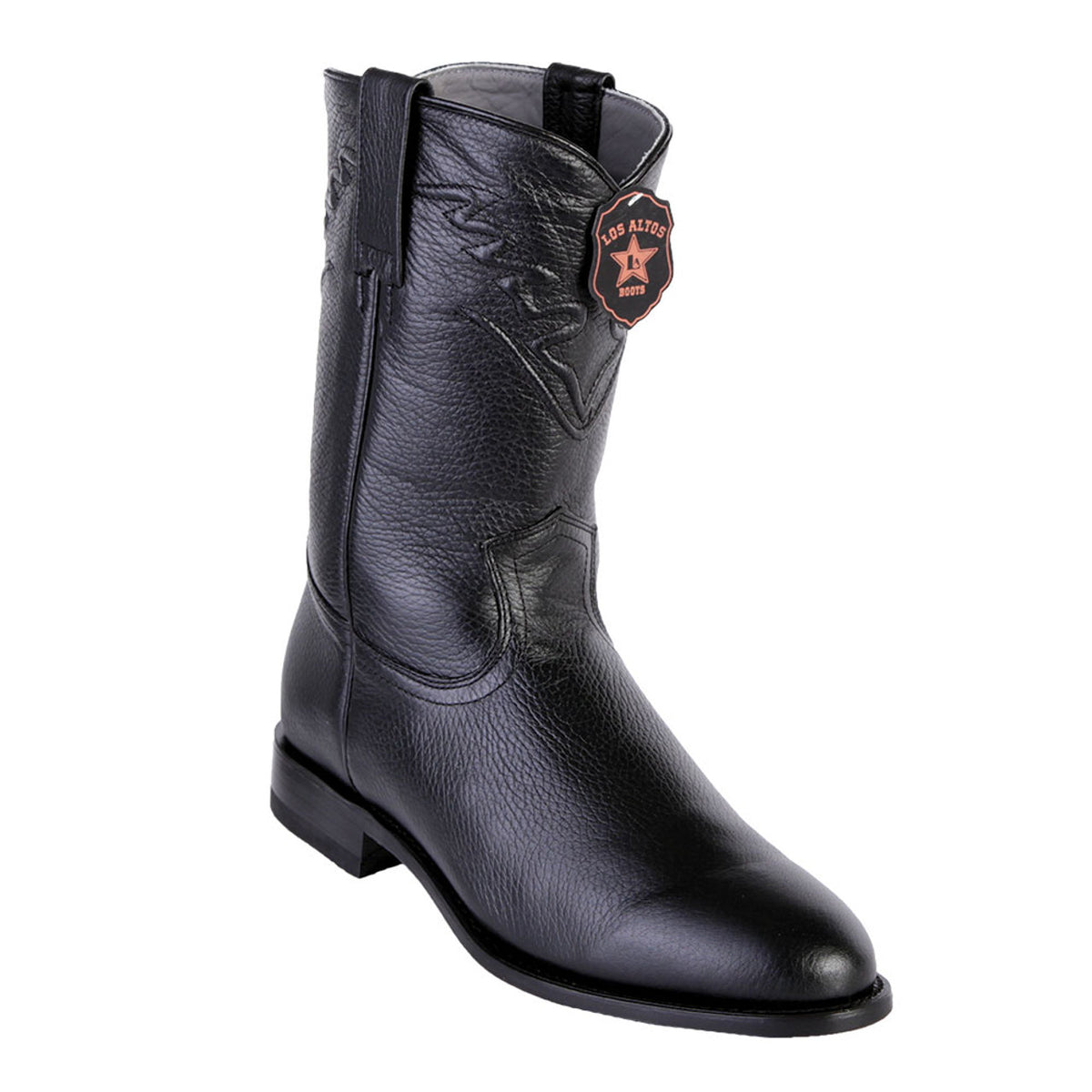 Los Altos Roper Men’s Black Elk Leather Boots