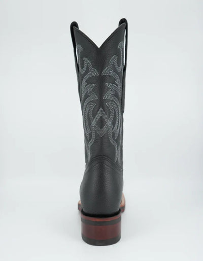 Los Altos Men's Grisly Black Wide Square Toe Rubber Sole Boot 6   - from alligatorwarehouse.com