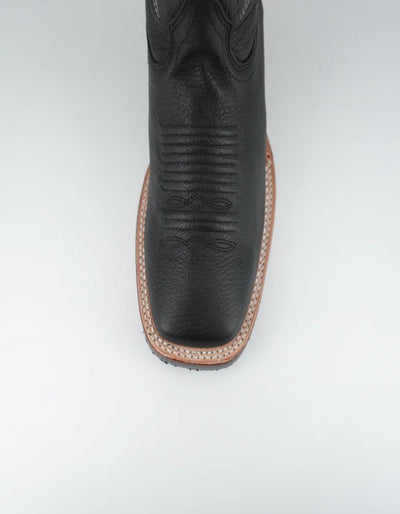 Los Altos Men's Grisly Black Wide Square Toe Rubber Sole Boot 5   - from alligatorwarehouse.com