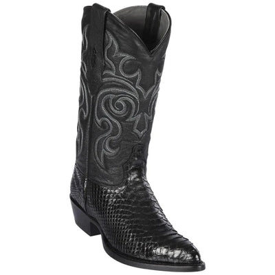 Los Altos Boots - Mens Dress Cowboy Boot - Low Priced Black Snakeskin Boots- in Black 1   - from alligatorwarehouse.com