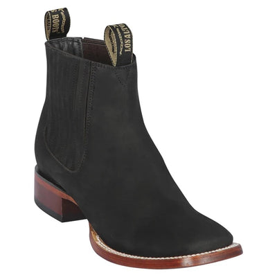 Los Altos Boots - Mens Dress Cowboy Boot - Low Priced Black Square Toe Ankle Boots- in Black 1   - from alligatorwarehouse.com