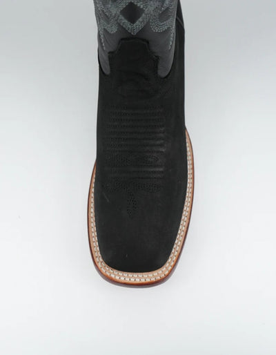 Los Altos Men's Nobuck Black Wide Square Toe Boot 2   - from alligatorwarehouse.com