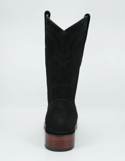 Los Altos Men's Nobuck Black Wide Square Leaher Toe Boot 4   - from alligatorwarehouse.com