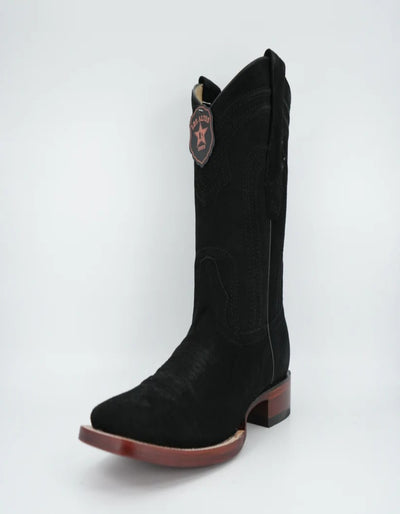 Los Altos Men's Nobuck Black Wide Square Leaher Toe Boot 1   - from alligatorwarehouse.com
