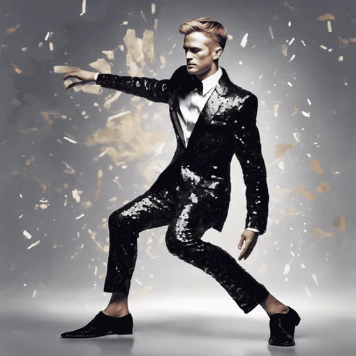 Sequin Tuxedo Suit - Sequin Pants