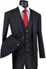 Mens Vested Gangster Pinstripe 1920's Suit in Black 9 S9-5369  - from alligatorwarehouse.com
