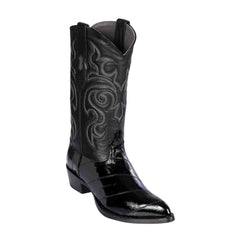 Los Altos Men's Black Eel Skin J Toe Boots