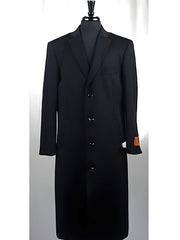 4 Button Wool Blend Black Bravo Top Overcoat
