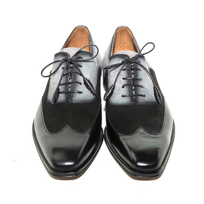 Men Black and Grey Suede Wing Tip Oxford By Mezlan Made In Spain Brand 6   - from alligatorwarehouse.com