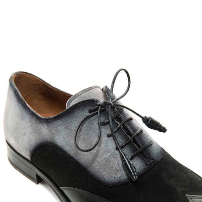 Men Black and Grey Suede Wing Tip Oxford By Mezlan Made In Spain Brand 5   - from alligatorwarehouse.com