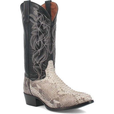 Dan Post Men’s Manning Black and Natural Python 13” Round Toe Leather Boot 1 DP3036_7_D  - from alligatorwarehouse.com