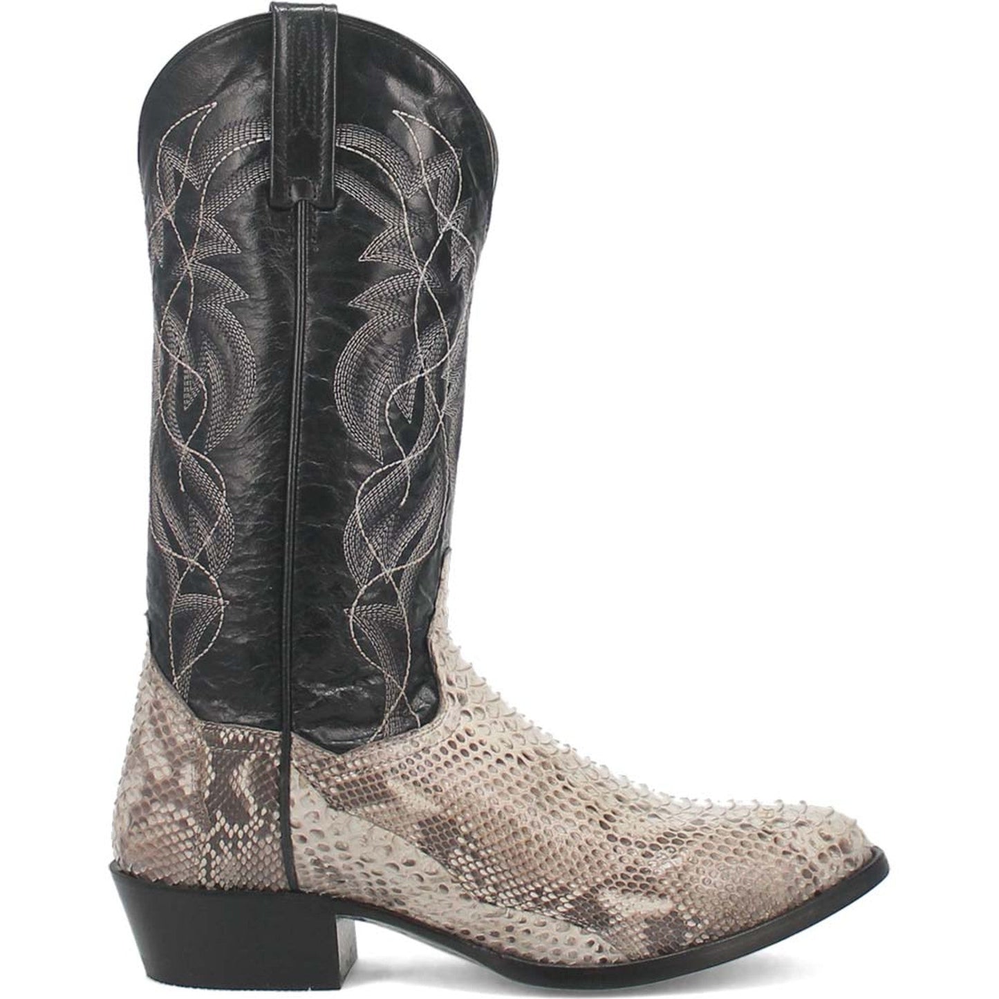 Dan Post Men’s Manning Black and Natural Python 13” Round Toe Leather Boot