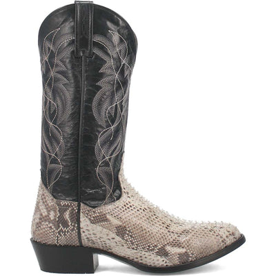 Dan Post Men’s Manning Black and Natural Python 13” Round Toe Leather Boot 3 DP3036_7_D  - from alligatorwarehouse.com