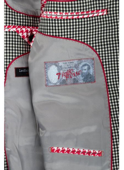 Black And White Check, Pure Wool, Wide Leg Suit And Vest 4   - from alligatorwarehouse.com